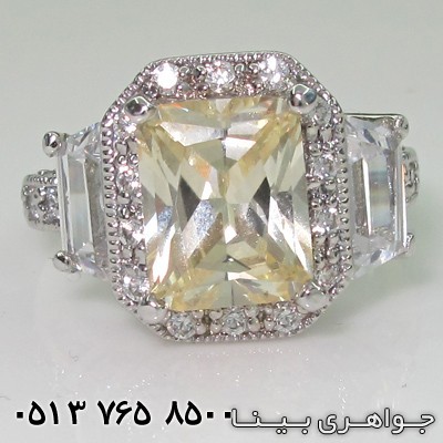 انگشتر سیترین مربعی