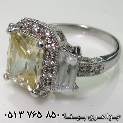 انگشتر سیترین مربعی