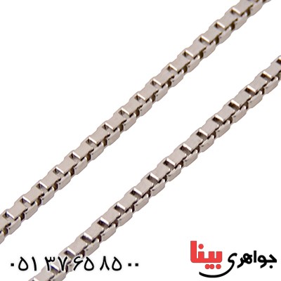 زنجیر نقره ایتالیایی ونیزی سنگین رودیوم  50 سانتی _کد:12861