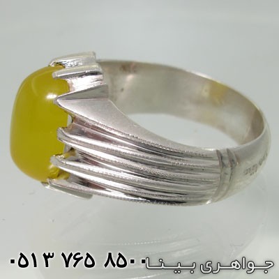 انگشتر عقیق زرد شرف الشمس دور چنگ