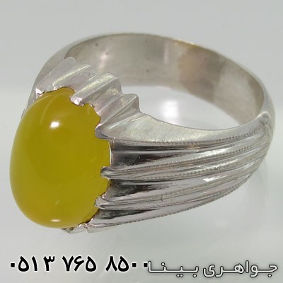 انگشتر عقیق زرد شرف الشمس دور چنگ