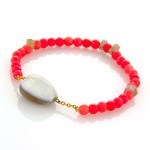 صورتی تراشدار و عقیق باباقوری _کد:12935