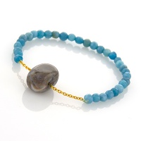 دستبند جید آبی تراش دار و آنجلیت 