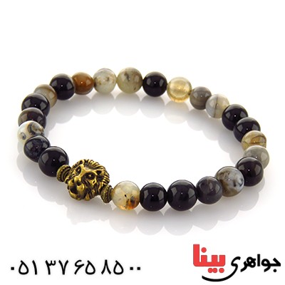 دستبند عقیق باباقوری طرح شیر _کد:12952