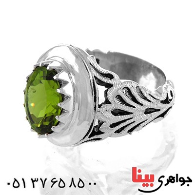 انگشتر زبرجد مردانه فاخر اسلیمی درشت و سنگین _کد:1765