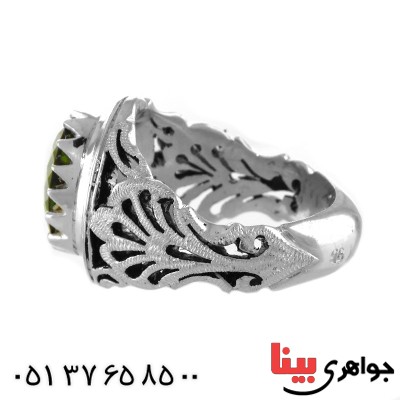 انگشتر زبرجد مردانه فاخر اسلیمی درشت و سنگین _کد:1765