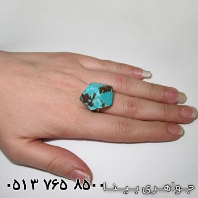 انگشتر فیروزه نیشابوری برش کلاسیک