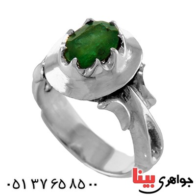انگشتر زمرد کلاسیک جدید خوشرنگ عالی سنگین _کد:12970