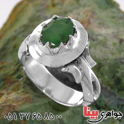 انگشتر زمرد کلاسیک جدید خوشرنگ عالی سنگین _کد:12970