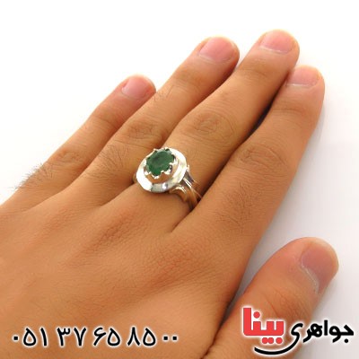 انگشتر زمرد کلاسیک جدید خوشرنگ عالی سنگین _کد:12970