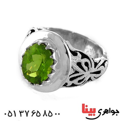 انگشتر زبرجد مردانه فاخر اسلیمی درشت _کد:1769