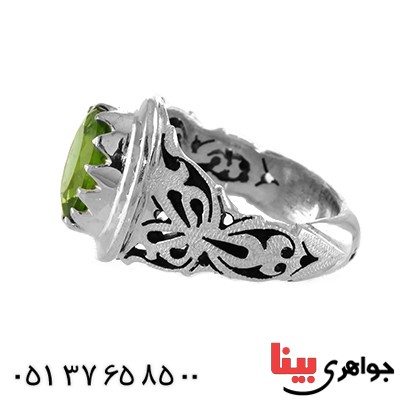 انگشتر زبرجد مردانه فاخر اسلیمی درشت _کد:1769