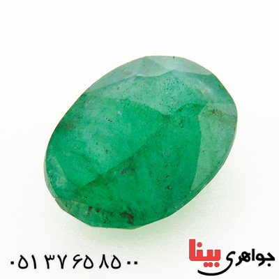 نگین انگشتر زمرد درشت و خوشرنگ بیضی _کد:12967