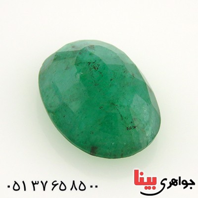 نگین انگشتر زمرد درشت و خوشرنگ بیضی _کد:12967