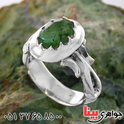 انگشتر زمرد خوشرنگ کلاسیک مردانه جدید _کد:12975