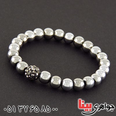 دستبند حدید و گوی پر نگین _کد:12978