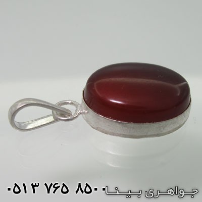 گردنبند عقیق پشت نقره