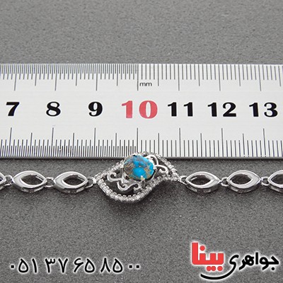 دستبند فیروزه نیشابوری میکروستینگ زنانه مدل آنیکا _کد:13005