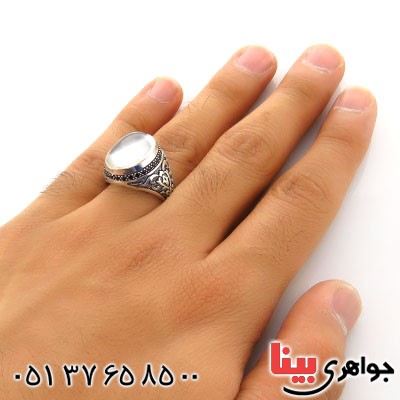 انگشتر در نجف اسلیمی مردانه سنگین میکروستینگ _کد:13014