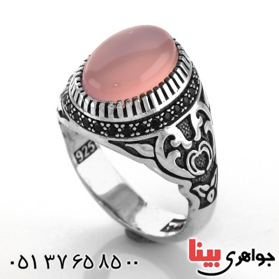 انگشتر عقیق یمنی کبود اسلیمی مردانه درشت میکروستینگ _کد:13015