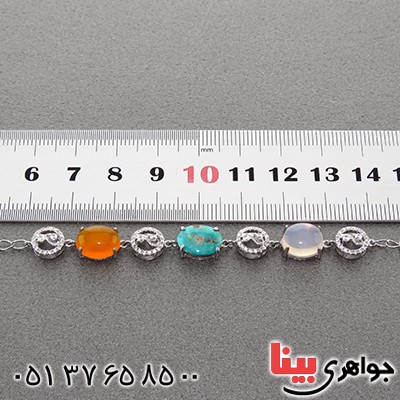 دستبند چند جواهر و عقیق کبود زیبا مدل رویا _کد:13018