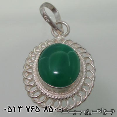 گردنبند عقیق سبز دور ملیله