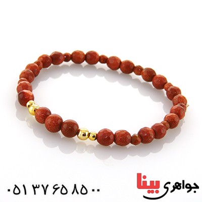دستبند دلربا تراش دار با مهره طلایی _کد:13023