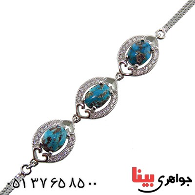 دستبند فیروزه نیشابوری شجری میکروستینگ زنانه _کد:13036