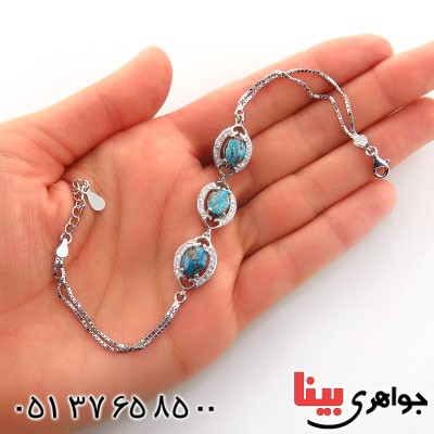 دستبند فیروزه نیشابوری شجری میکروستینگ زنانه _کد:13036