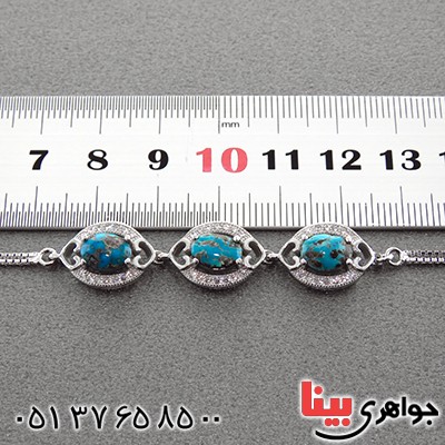 دستبند فیروزه نیشابوری شجری میکروستینگ زنانه _کد:13036