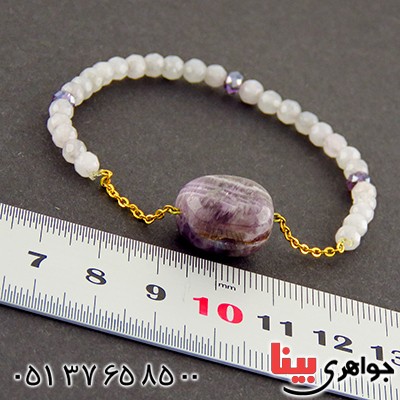 دستبند جید تراشدار و آمتیست _کد:13043