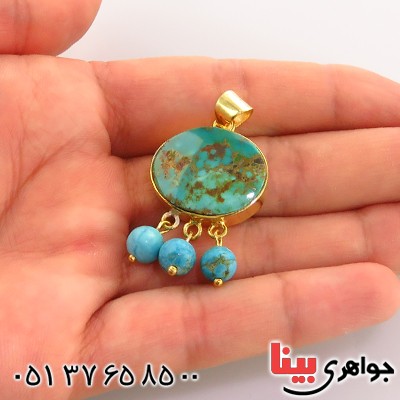 گردنبند فیروزه نیشابوری گرد فاخر _کد:13047