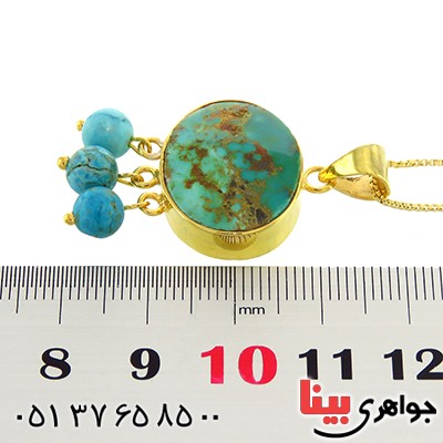 گردنبند فیروزه نیشابوری گرد فاخر _کد:13047