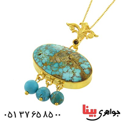 گردنبند فیروزه نیشابوری صفوی فاخر _کد:13048