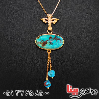 گردنبند فیروزه نیشابوری صفوی فاخر آویز _کد:13050