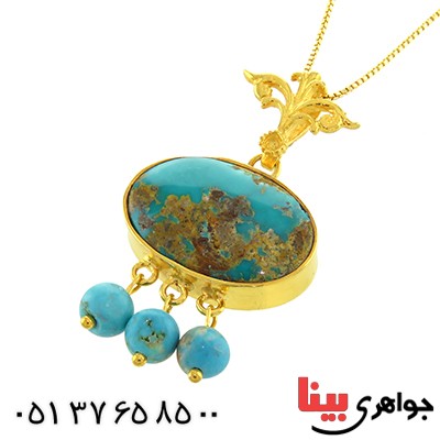 گردنبند فیروزه نیشابوری صفوی فاخر _کد:13051