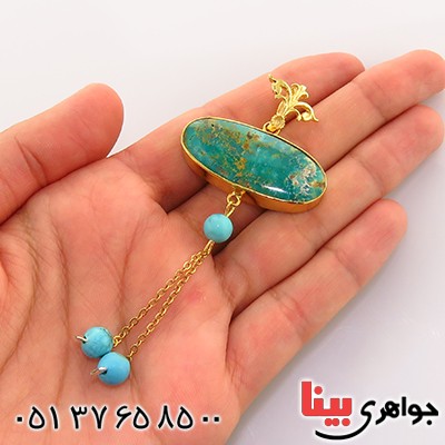 گردنبند فیروزه نیشابوری صفوی فاخر _کد:13053
