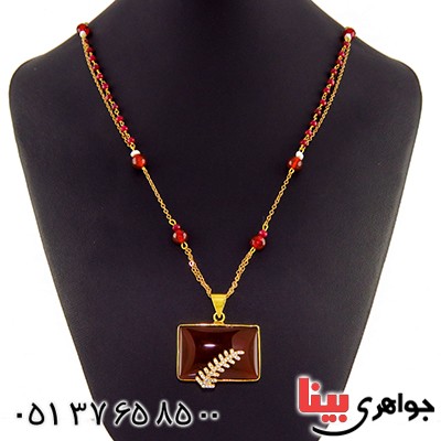 سینه ریز عقیق قرمز زنانه درشت طرح خوشه _کد:1820