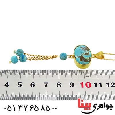 گردنبند فیروزه نیشابوری صفوی فاخر آویز _کد:13059