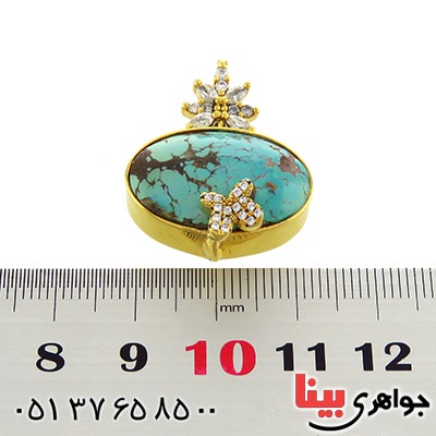 گردنبند فیروزه نیشابوری صفوی طرح پروانه _کد:13060