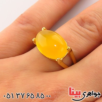 انگشتر عقیق شرف الشمس لامپی زنانه مدل درسا _کد:13062