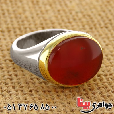 انگشتر عقیق یمنی مردانه صفوی کلاسیک _کد:1779