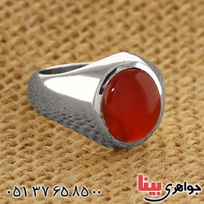انگشتر عقیق یمنی مردانه کلاسیک تک _کد:1781