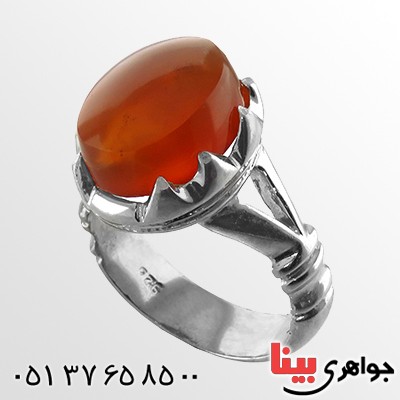 انگشتر عقیق یمنی مردانه منقش دامله _کد:13067