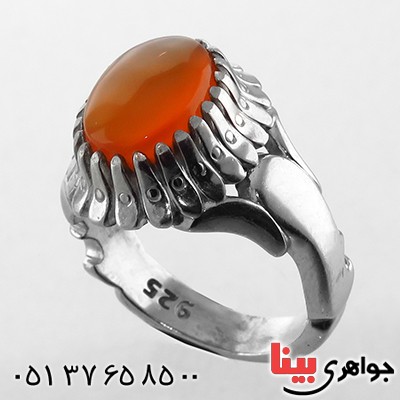 انگشتر عقیق یمنی پاک عالی تک مردانه _کد:1791
