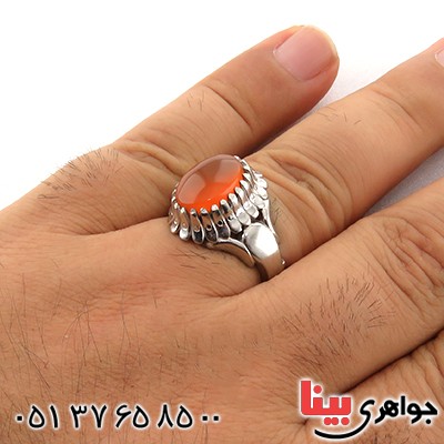 انگشتر عقیق یمنی پاک عالی تک مردانه _کد:1791
