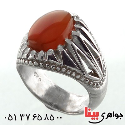 انگشتر عقیق یمنی مردانه خوش طبع سنگین _کد:13072