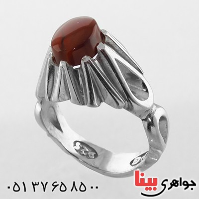 انگشتر عقیق یمنی منظره دار (درخت) مردانه _کد:13074