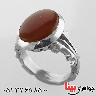 انگشتر عقیق یمنی تخت مردانه سنگین _کد:13075