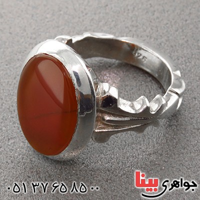 انگشتر عقیق یمنی تخت مردانه سنگین _کد:13075